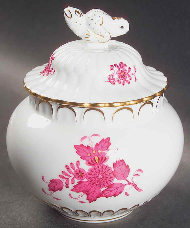 Chinese Bouquet Raspberry (AP) Small Candy Box by Herend-1
