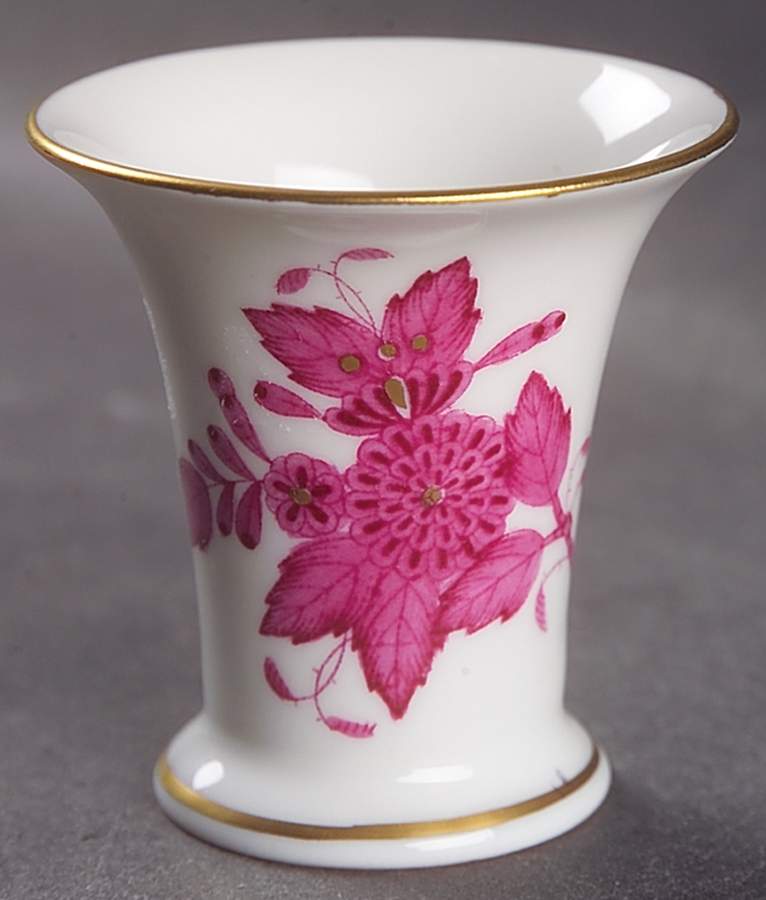 Chinese Bouquet Raspberry (AP) 2" Vase by Herend-1