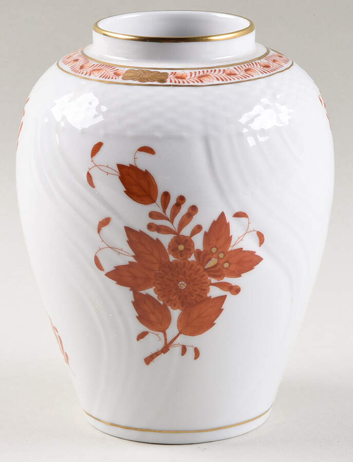 Chinese Bouquet Rust (AOG) Small Ginger Jar No Lid by Herend-1