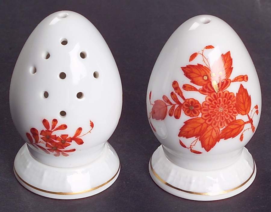 Chinese Bouquet Rust (AOG) Salt & Pepper Set by Herend-1