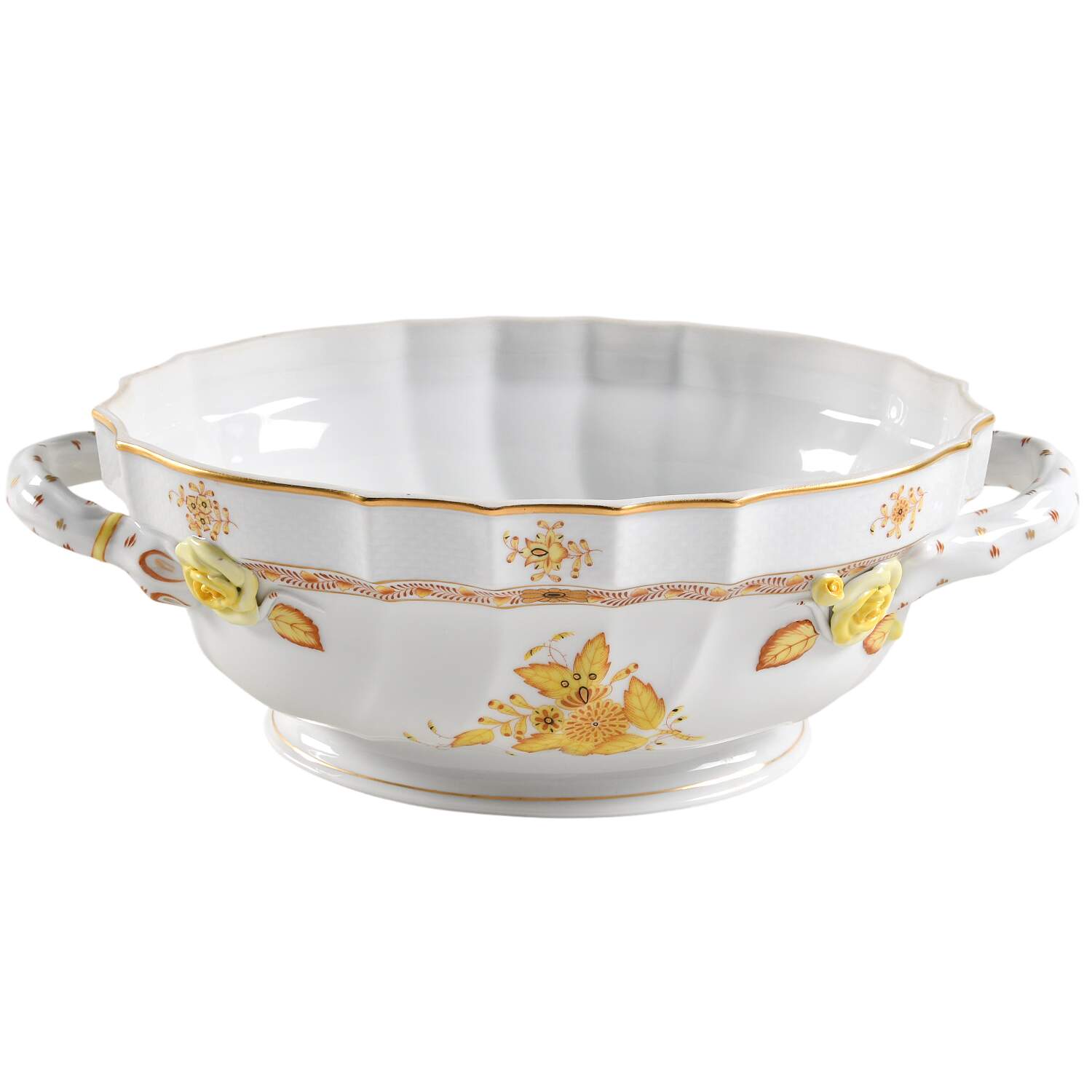 Chinese Bouquet Yellow (AJ) Tureen No Lid by Herend-1