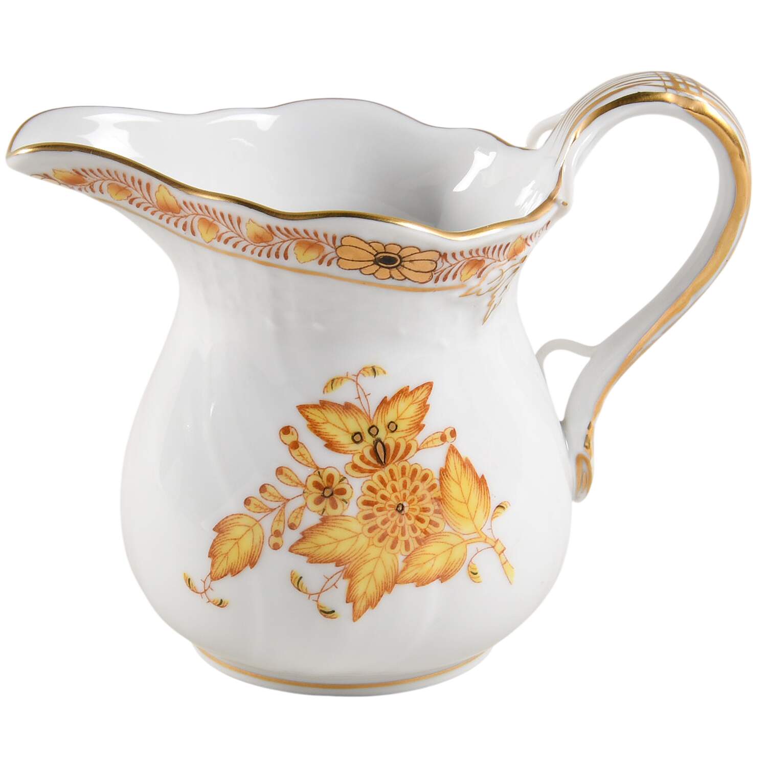 Chinese Bouquet Yellow (AJ) Creamer by Herend-1