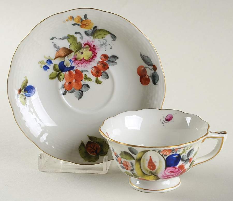 Fruits & Flowers (BFR) Footed Demitasse Cup & Saucer Set by Herend-1