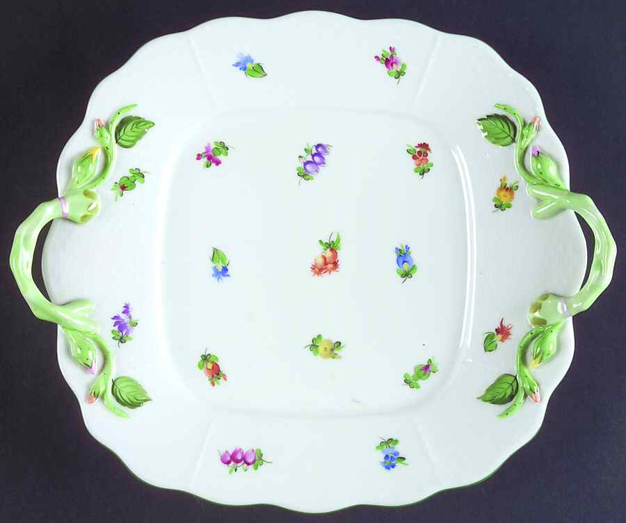 Lindsay (LY) Square Handled Cake Plate by Herend-1