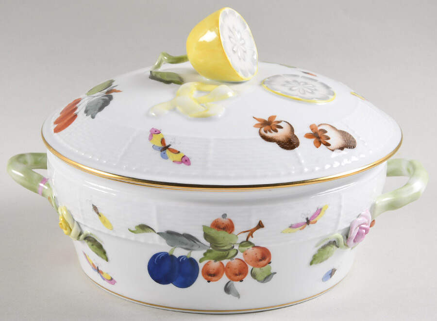 Market Garden (FR) Round Covered Vegetable by Herend-1
