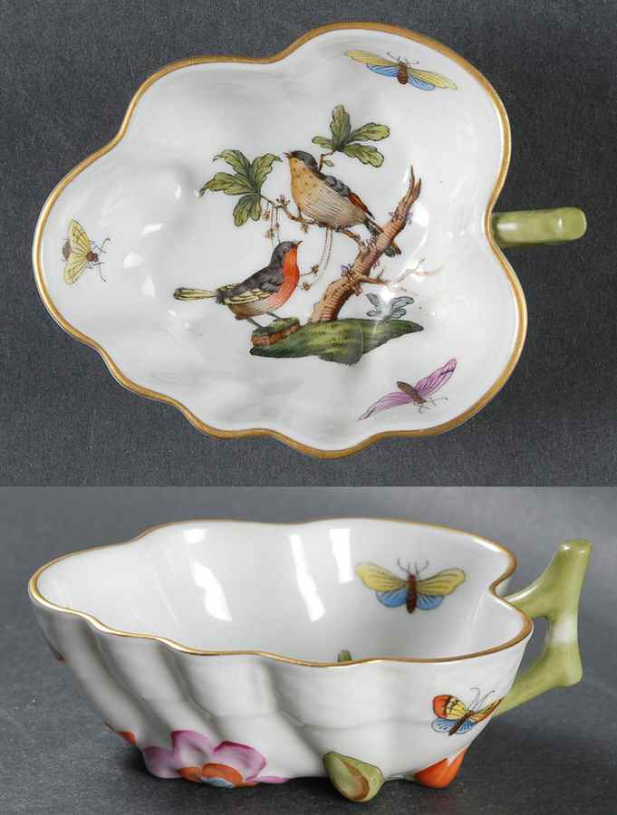 Rothschild Bird (RO) 4" Leaf Dish by Herend-1