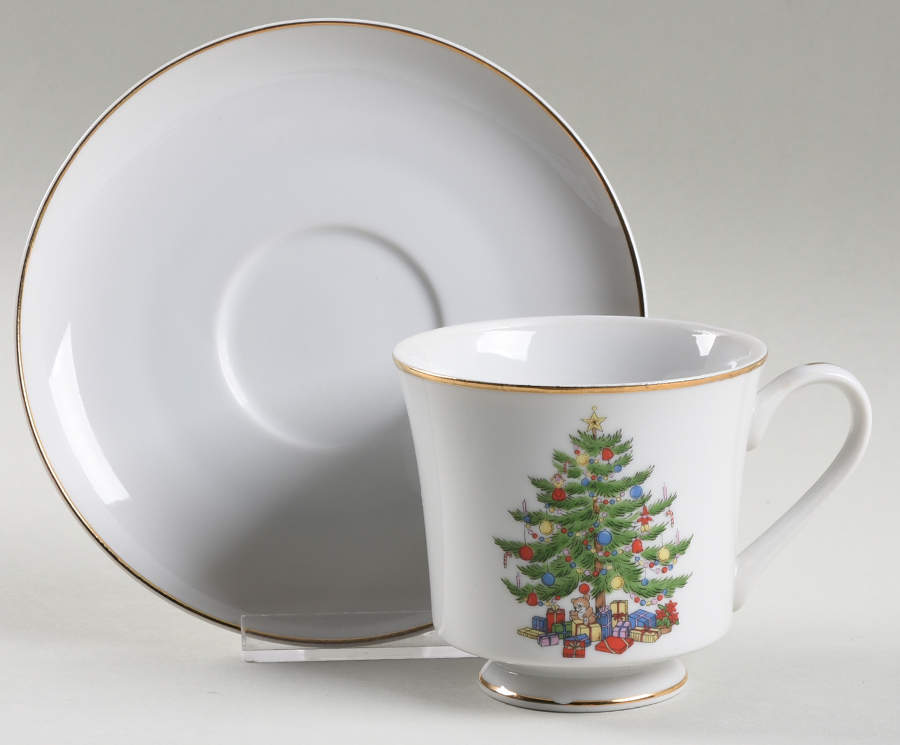 Tannenbaum Footed Cup & Saucer Set by House of Global Art-1