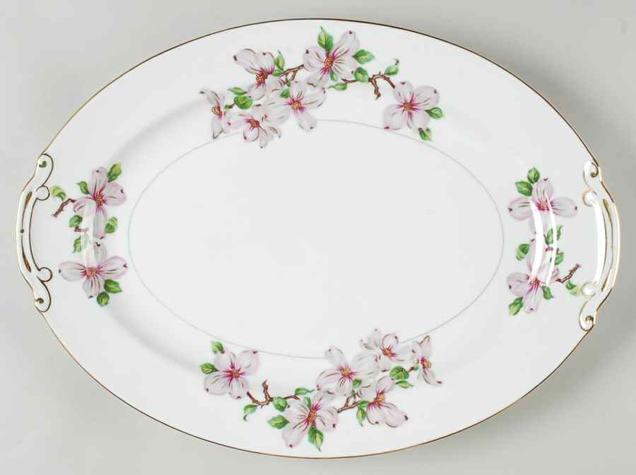 Dogwood 16" Oval Serving Platter by Hira China-1