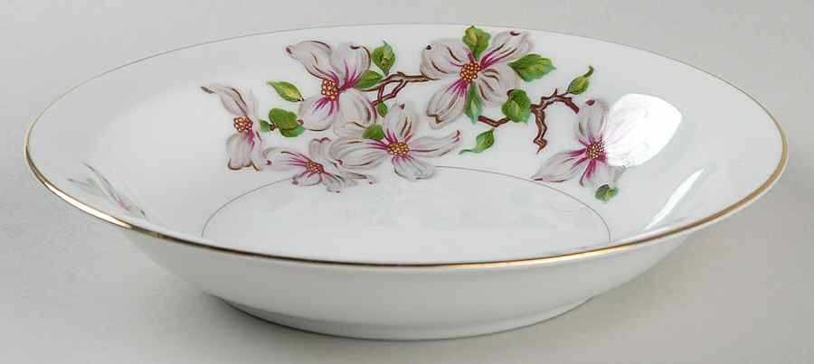 Dogwood Rim Soup Bowl by Hira China-1
