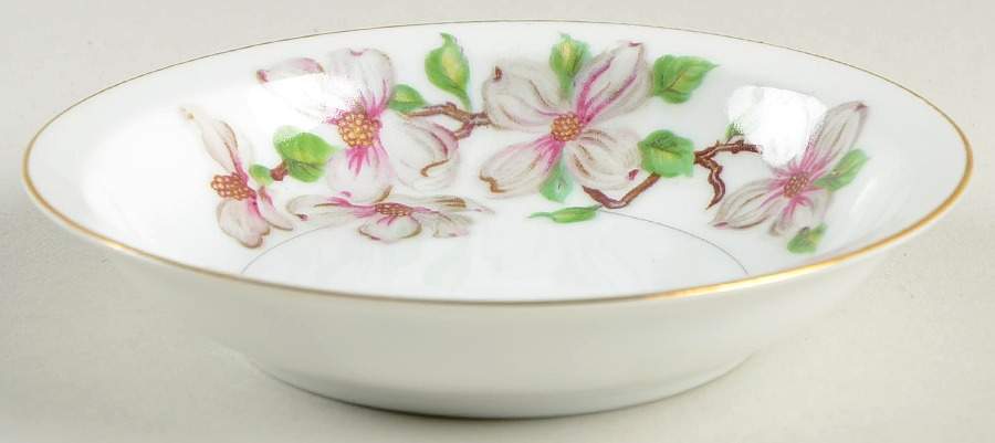 Dogwood Rim Fruit/Dessert (Sauce) Bowl by Hira China-1