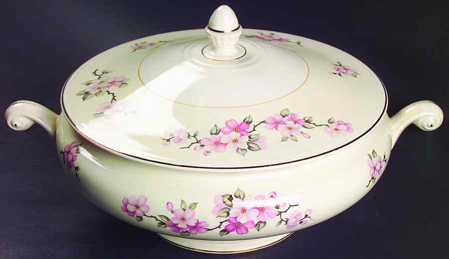 Apple Blossom Round Covered Vegetable by Homer Laughlin -1