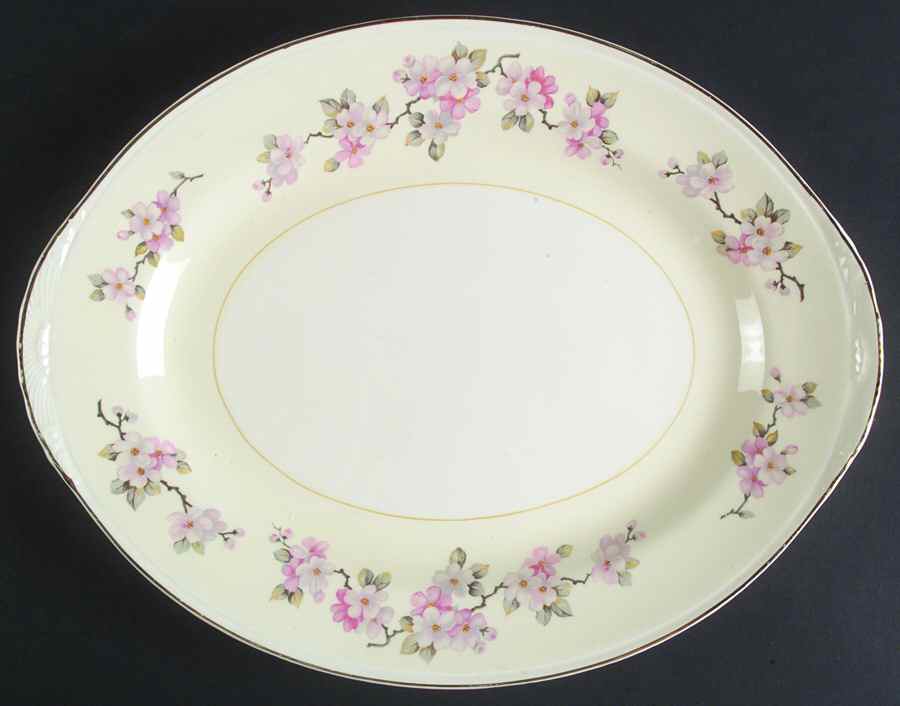 Apple Blossom 13" Oval Serving Platter by Homer Laughlin -1