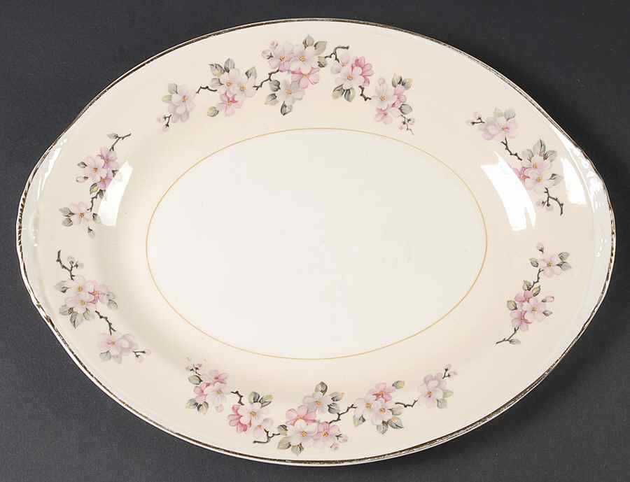Apple Blossom 13" Oval Serving Platter by Homer Laughlin -1