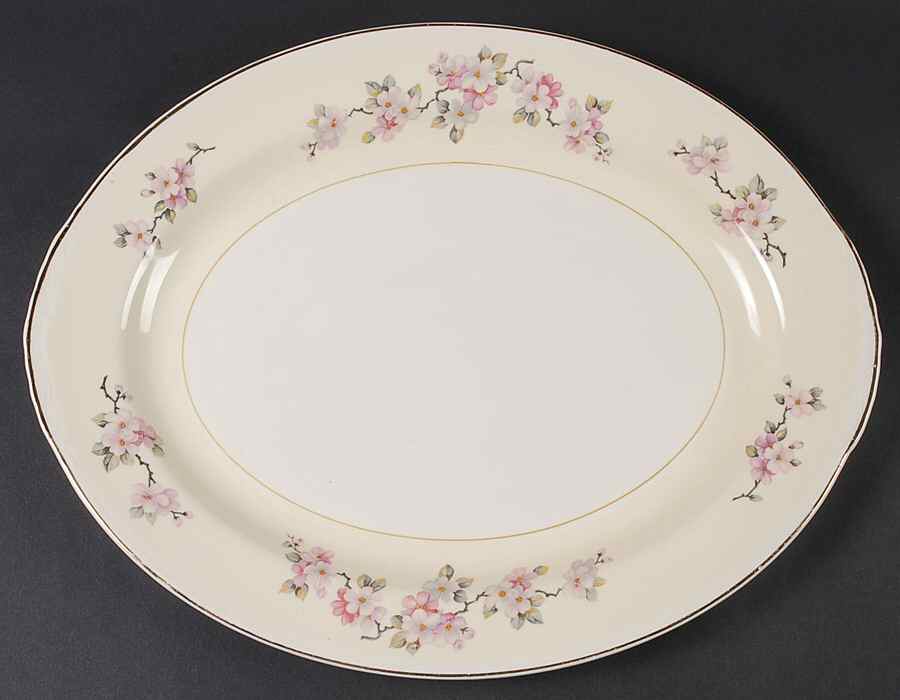 Apple Blossom 15" Oval Serving Platter by Homer Laughlin -1