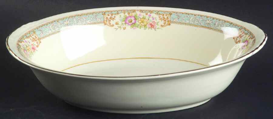 Blue Dawn 9" Oval Vegetable Bowl by Homer Laughlin -1