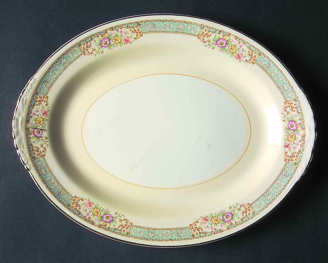Blue Dawn 11" Oval Serving Platter by Homer Laughlin -1
