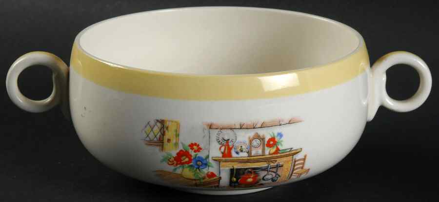 Colonial Kitchen (Swing) Flat Cream Soup Bowl by Homer Laughlin -1