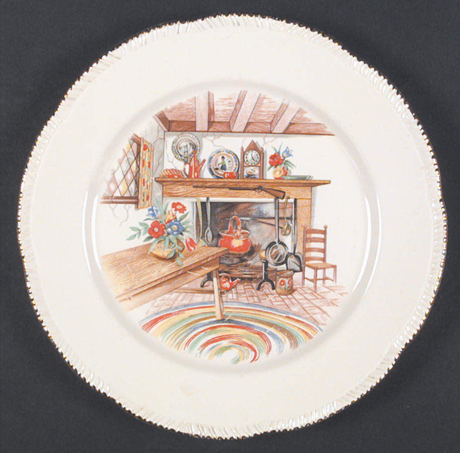 Colonial Kitchen (Liberty, Gold Trim) Dinner Plate by Homer Laughlin -1