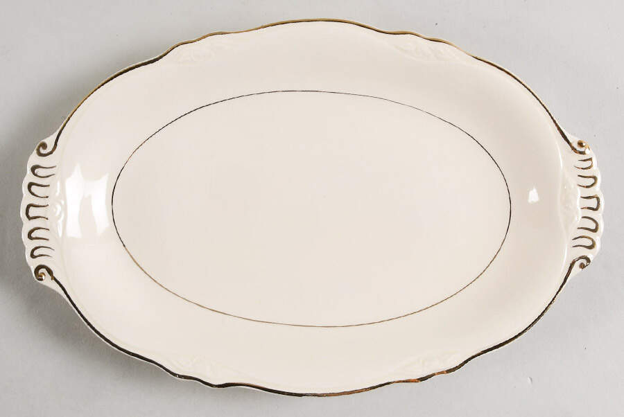 Double Gold Band Relish/Gravy Underplate by Homer Laughlin -1