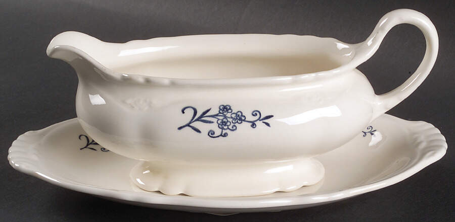 Dresden Gravy Boat & Underplate/Relish by Homer Laughlin -1