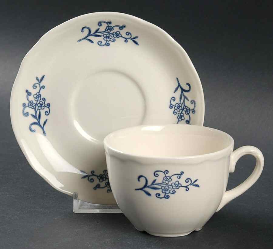 Dresden Flat Demitasse Cup & Saucer Set by Homer Laughlin -1