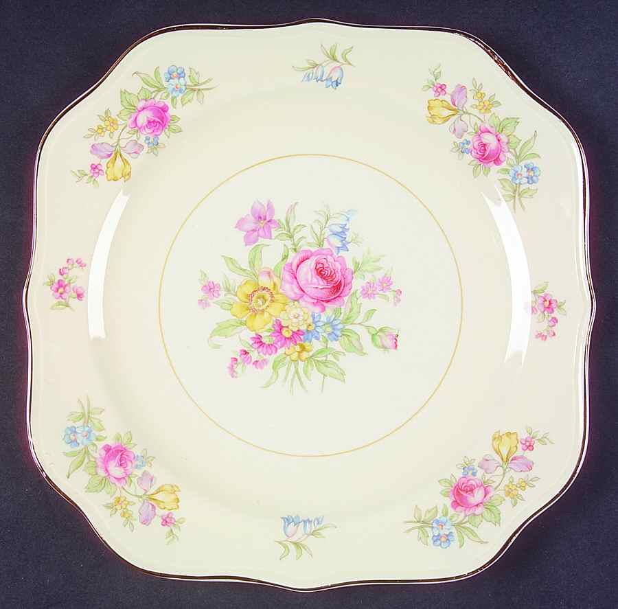 Dresden Square Salad Plate by Homer Laughlin -1