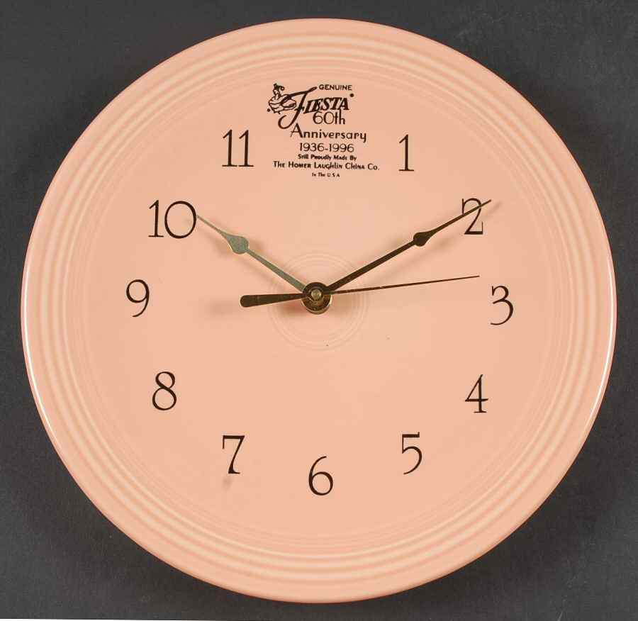 Fiesta Apricot (Intro 1986) 60th Anniversary Clock Plate by Homer Laughlin -1