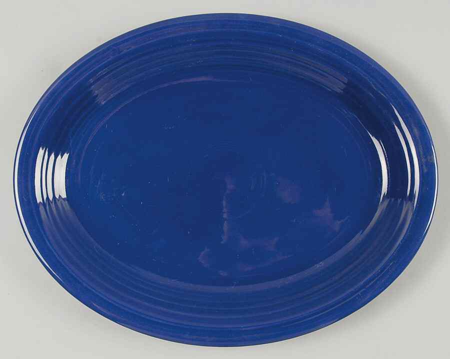 Fiesta Cobalt Blue (Older) 12" Oval Serving Platter by Homer Laughlin -1