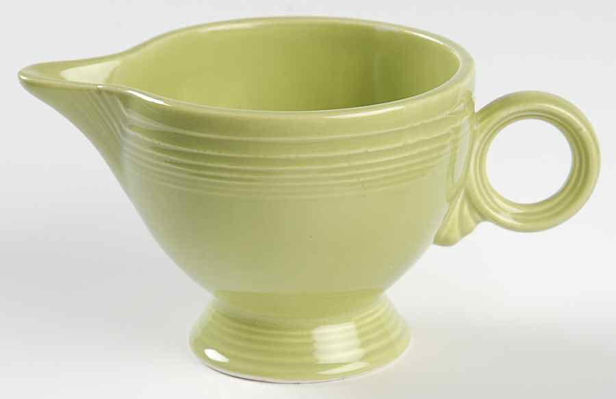 Fiesta Chartreuse (Older) Ring Handle Creamer by Homer Laughlin -1