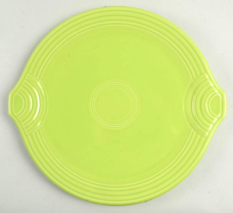 Fiesta Chartreuse (Intro 1997) Handled Cake Plate by Homer Laughlin -1