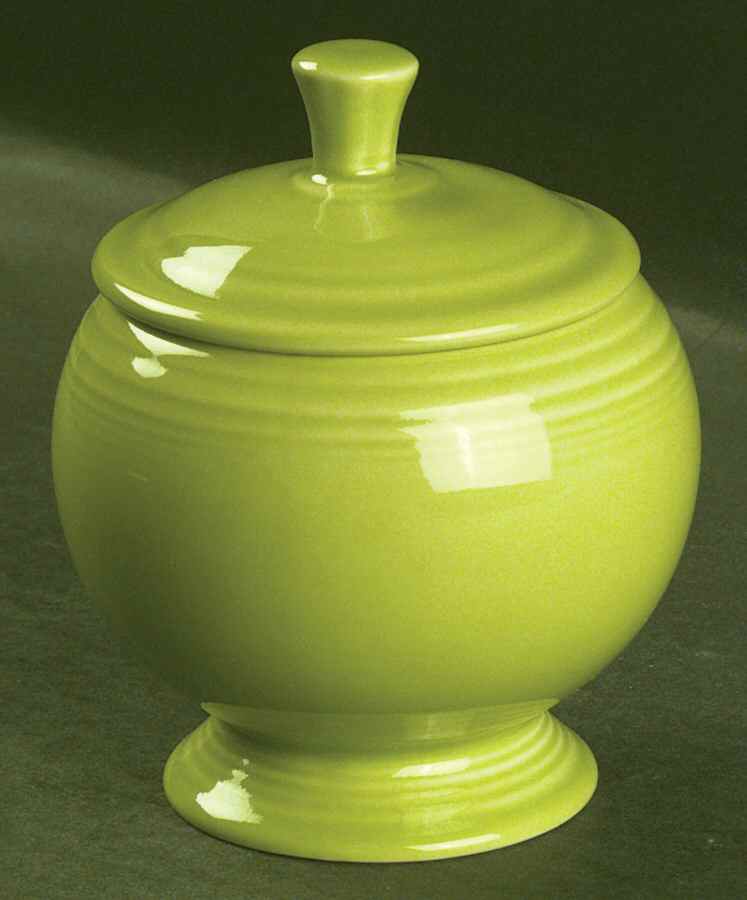 Fiesta Chartreuse (Intro 1997) Individual Sugar Bowl & Lid by Homer Laughlin -1