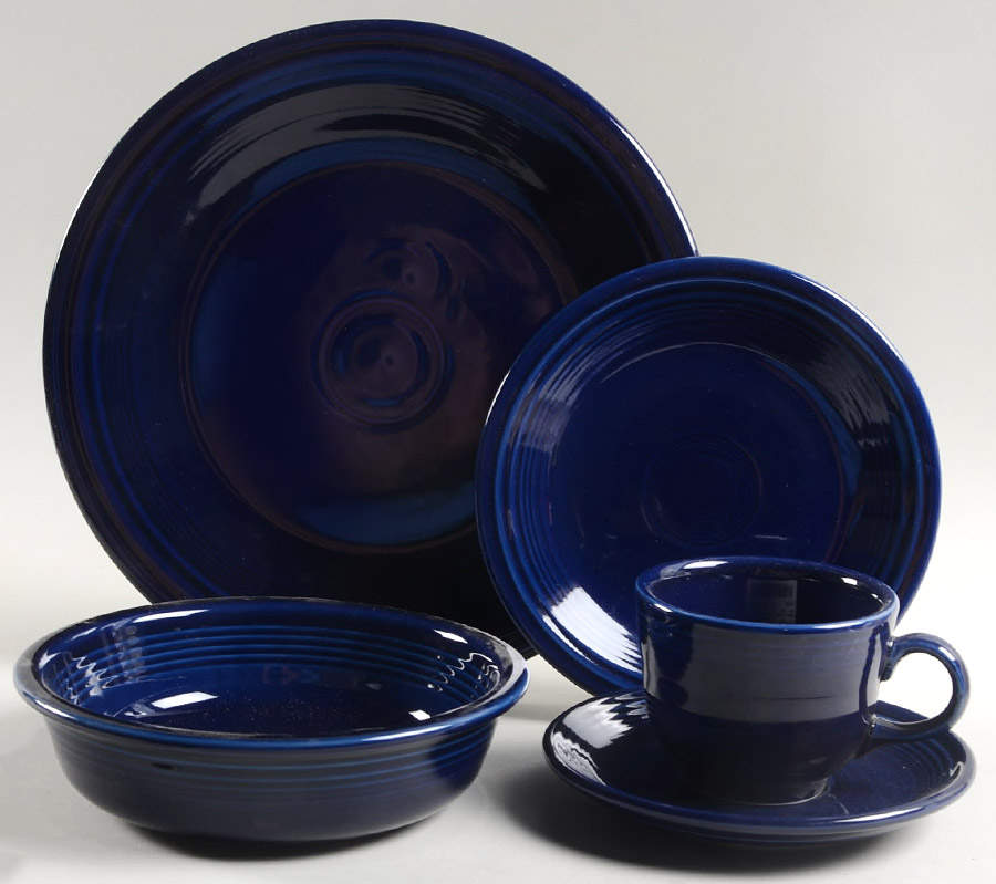 Fiesta Cobalt Blue (Intro 1986) 5 Piece Place Setting by Homer Laughlin -1