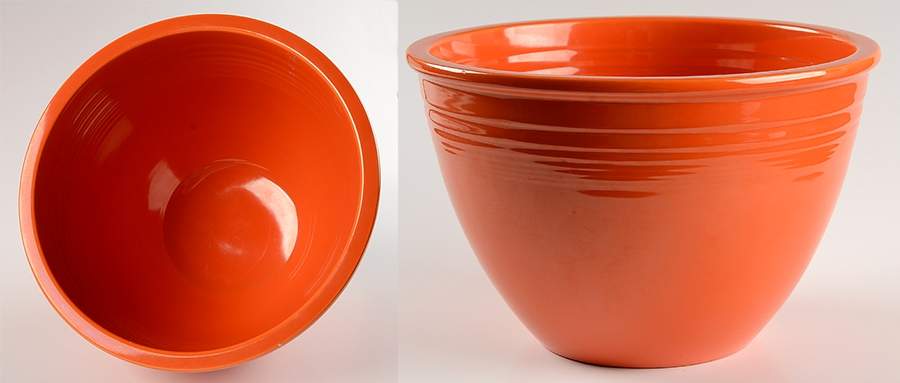 Fiesta Red (Older) 8" Nested Mixing Bowl w/No Center Interior Rings by Homer Laughlin -1