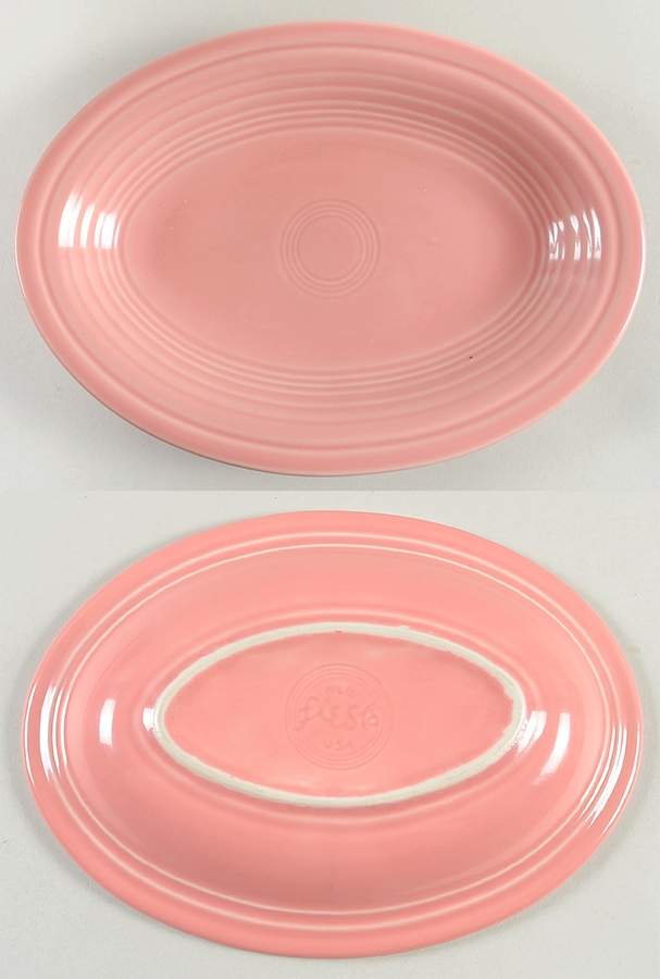 Fiesta Rose (Intro 1986) Pre-1990 9" Fiesta Oval Platter by Homer Laughlin -1