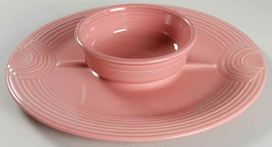 Fiesta Rose (Intro 1986) 2 Pc Chip/Dip Set (Uses the Cerc & Traho) by Homer Laughlin -1