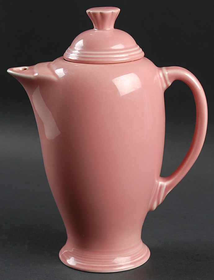 Fiesta Rose (Intro 1986) Coffee Pot & Lid by Homer Laughlin -1