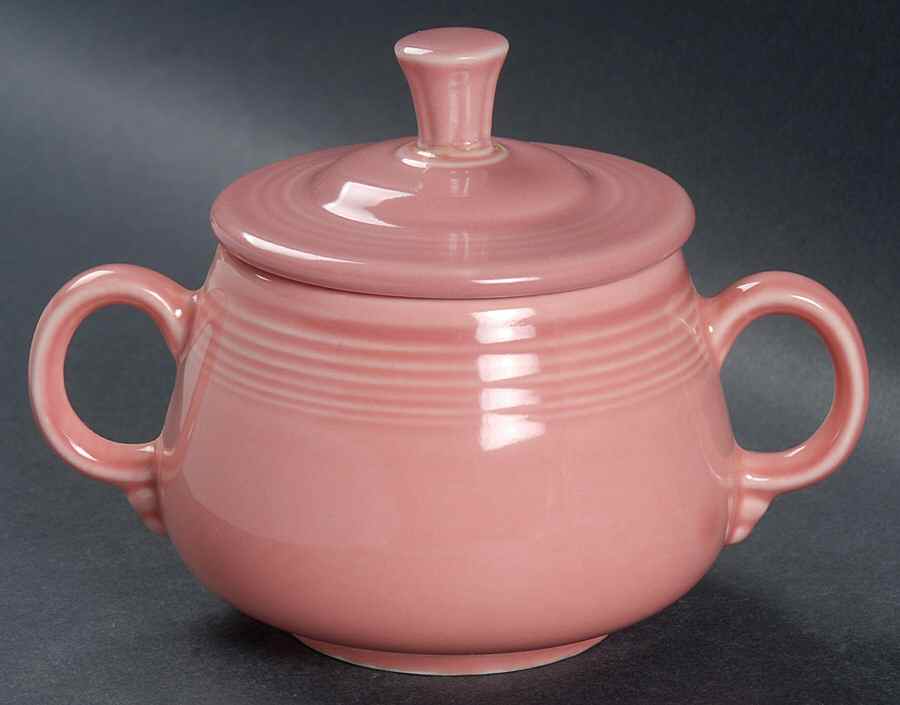 Fiesta Rose (Intro 1986) Sugar Bowl & Lid by Homer Laughlin -1