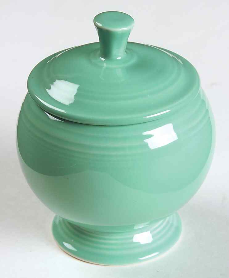 Fiesta Sea Mist Green (Intro 1989) Individual Sugar Bowl & Lid by Homer Laughlin -1