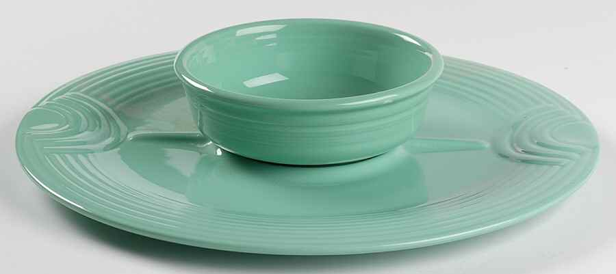Fiesta Sea Mist Green (Intro 1989) 2 Pc Chip/Dip Set (Uses the Cerc & Traho) by Homer Laughlin -1