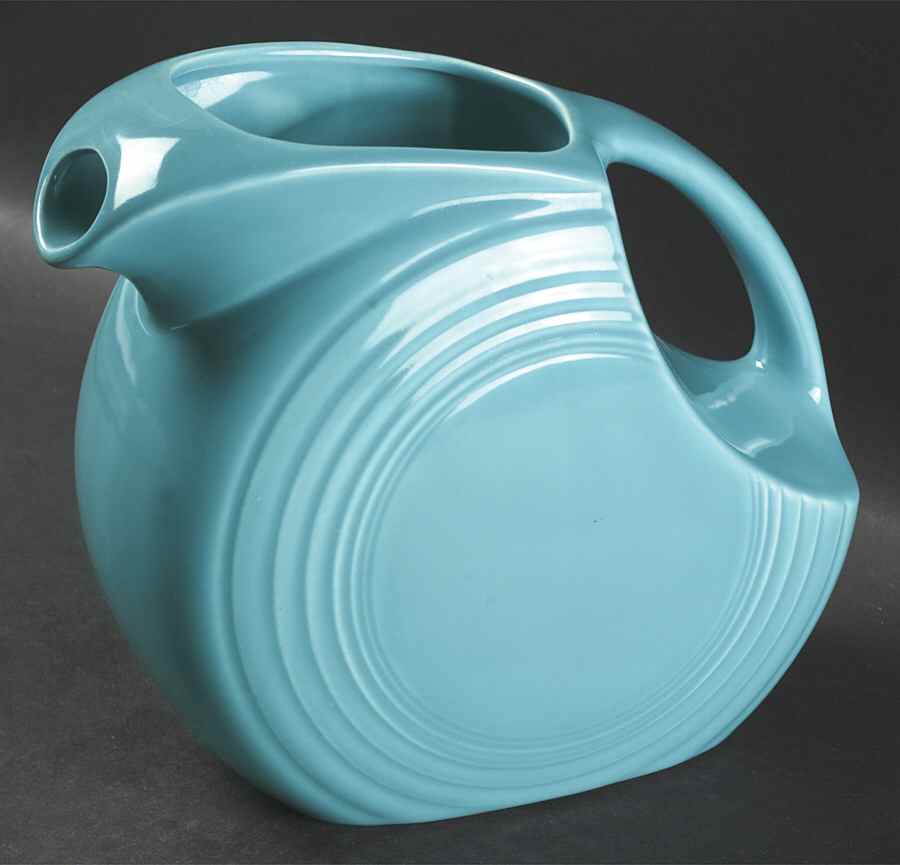 Fiesta Turquoise (Older) 2 Quart Disk Water Pitcher by Homer Laughlin -1