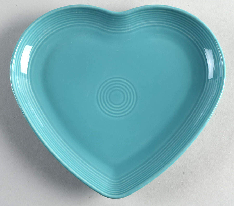 Fiesta Turquoise (Intro 1986) 9" Heart Plate by Homer Laughlin -1