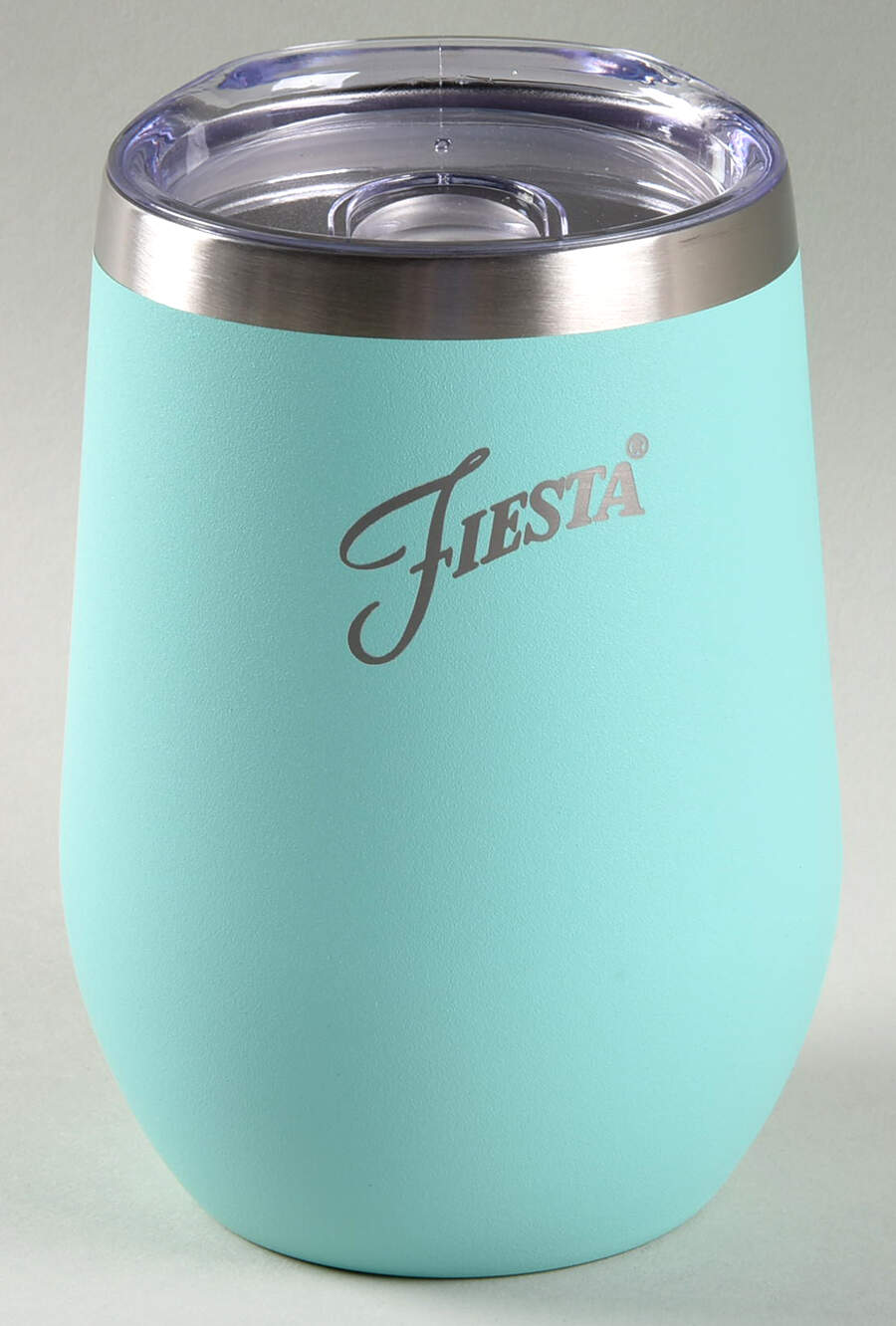 Fiesta Turquoise (Intro 1986) Metal Wine Tumbler & Plastic Lid by Homer Laughlin -1