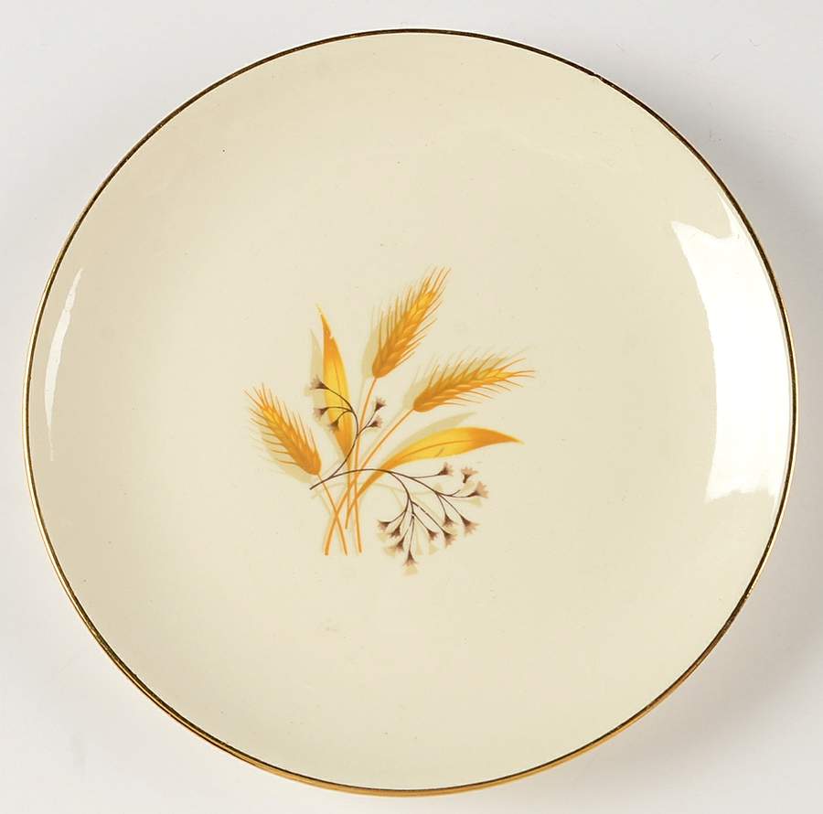 Golden Wheat (Rhythm Shape) Salad Plate by Homer Laughlin -1