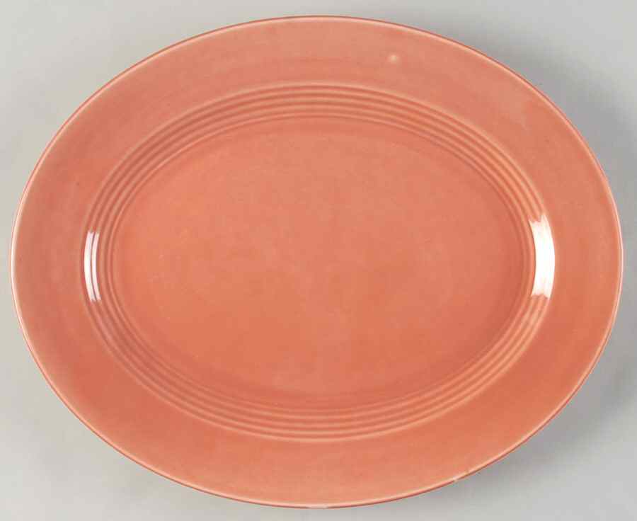 Harlequin Rose 13" Oval Serving Platter by Homer Laughlin -1