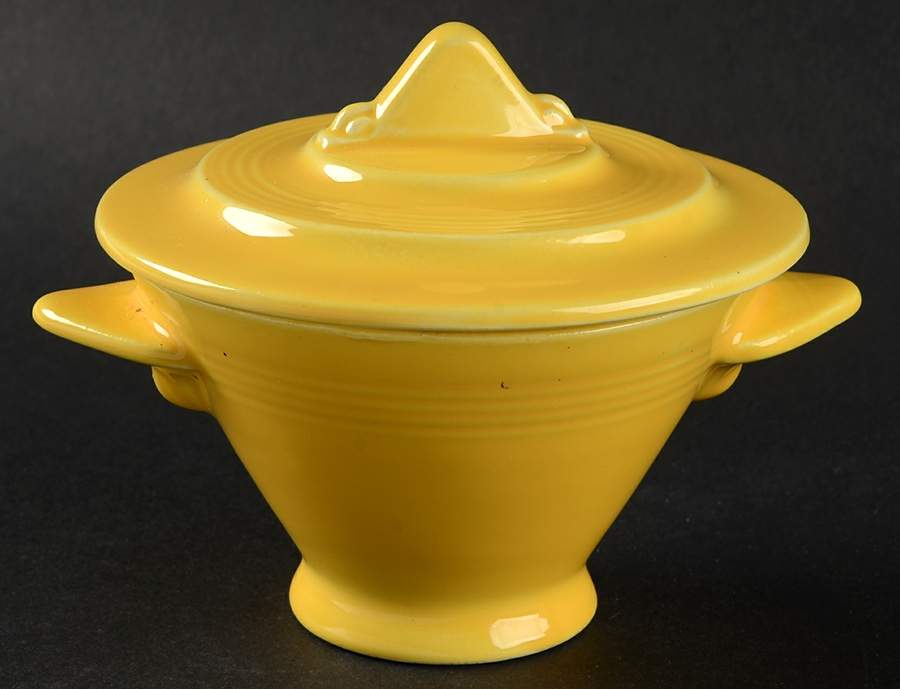 Harlequin Yellow (Newer) Sugar Bowl & Lid by Homer Laughlin -1
