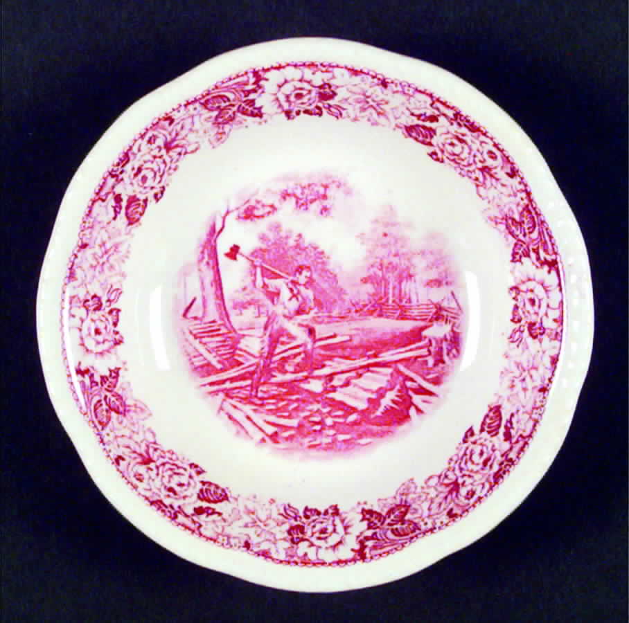 Historical America Red (Scalloped) Fruit/Dessert (Sauce) Bowl by Homer Laughlin -1