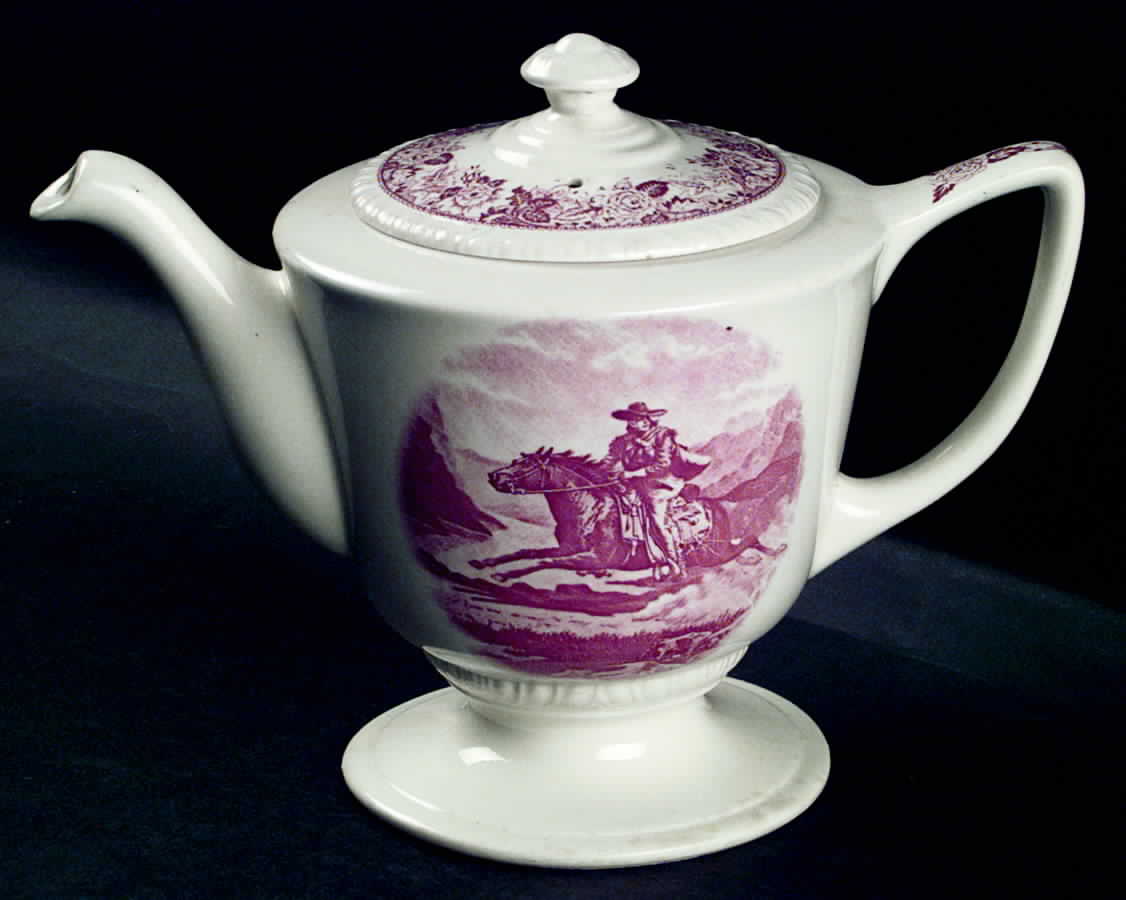 Historical America Red (Scalloped) Teapot & Lid by Homer Laughlin -1