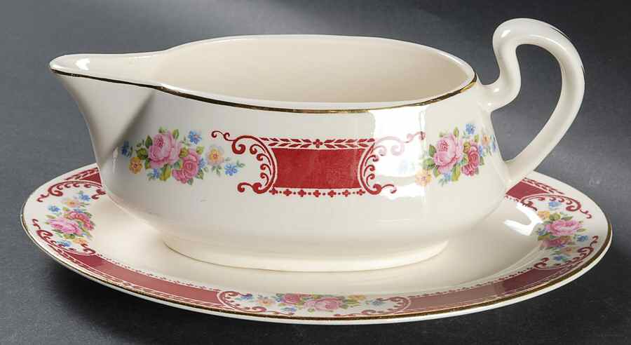 HLC117 Gravy Boat & Underplate/Relish by Homer Laughlin -1