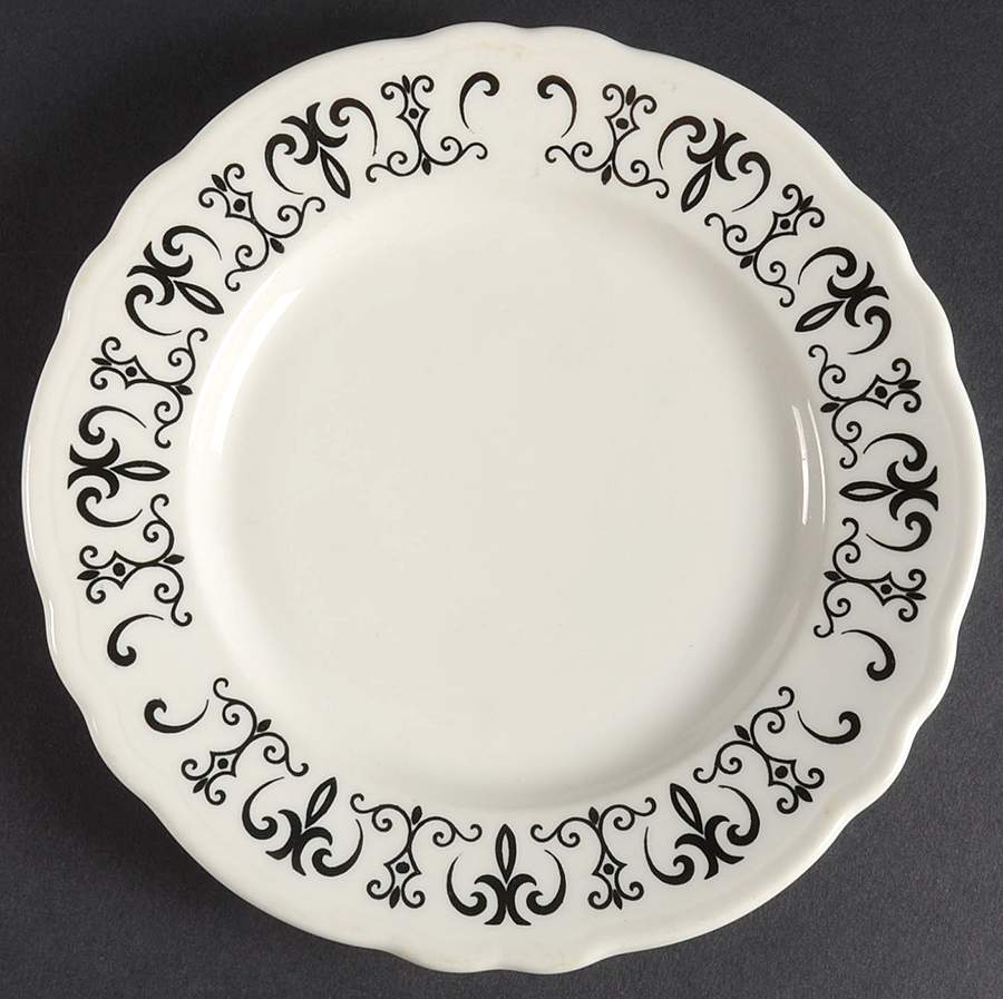 Old Gothic Black Salad Plate by Homer Laughlin -1