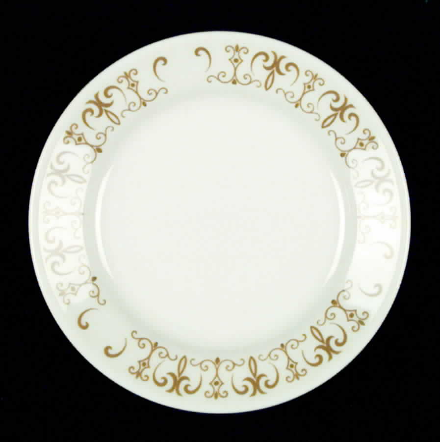 Golden Scroll Bread & Butter Plate by Homer Laughlin -1
